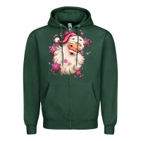 Sports Green pink christmas santa claus Zipper Hoodie - MaliasSmallBusiness