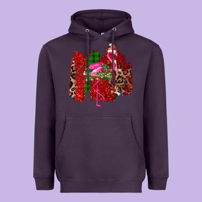 Christmas Flamingo Heavyweight Hoodie Designed By Bettercallsaul