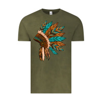 Vintage Olive native american indian headdress Vintage Tee - Artiststas
