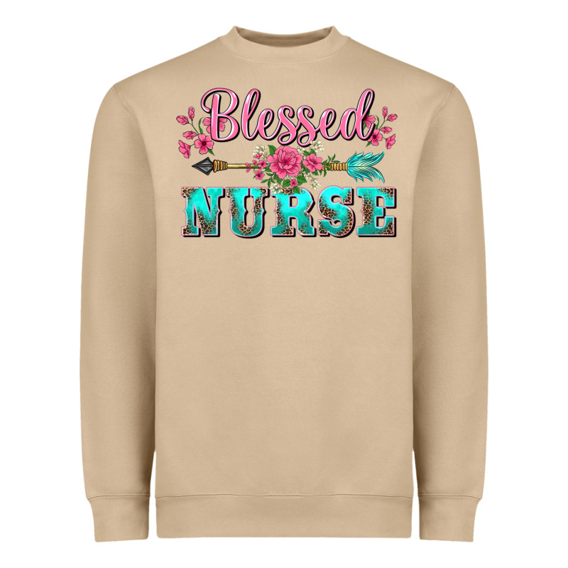 Western Blessed Nurse Pink Floral Arrow Heavyweight Sweatshirt by BarkalooDesign | Teevron