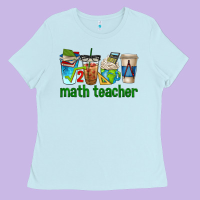 Math Teacher Coffee Cups Ladies Tee Designed By Texasbilliewilder