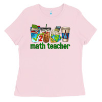 Bubblegum Pink math teacher coffee cups Ladies Tee - texasbilliewilder