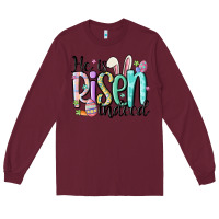 Burgundy he is risen indeed Long Sleeve Tee - MaliasSmallBusiness