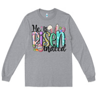 Heather Grey he is risen indeed Long Sleeve Tee - MaliasSmallBusiness