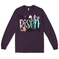 Plum he is risen indeed Long Sleeve Tee - MaliasSmallBusiness
