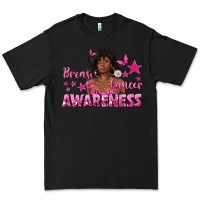 Black Breast Cancer Awareness with Afro Woman Premium Tee - texasbilliewilder