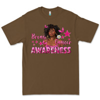 Cacao Breast Cancer Awareness with Afro Woman Premium Tee - texasbilliewilder