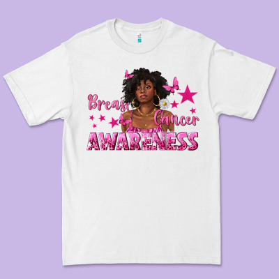 Breast Cancer Awareness With Afro Woman Premium Tee Designed By Texasbilliewilder