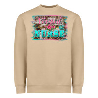 Mushroom western blessed nurse pink floral arrow  background Heavyweight Sweatshirt - BarkalooDesign