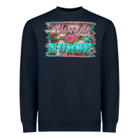 Western Blessed Nurse Pink Floral Arrow  Background Heavyweight Sweatshirt | Teevron