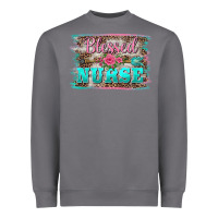 Storm western blessed nurse pink floral arrow  background Heavyweight Sweatshirt - BarkalooDesign