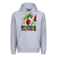 Heather Grey Christmas Character Premium Hoodie - NancyCooperArtShop