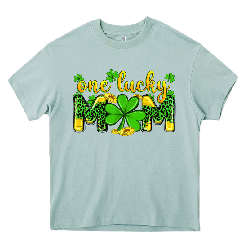 One Lucky Mom Heavy Core Tee by Zillion Design Studio | Teevron