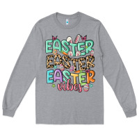 Heather Grey easter vibes Long Sleeve Tee - MaliasSmallBusiness