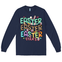 Navy easter vibes Long Sleeve Tee - MaliasSmallBusiness