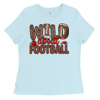 Baby Blue wild about football Ladies Tee - Zillion Design Studio