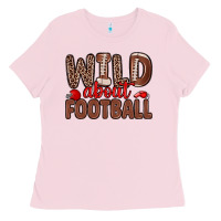 Bubblegum Pink wild about football Ladies Tee - Zillion Design Studio