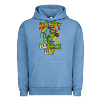 Pigment Pebble Blue Happy St. Patrex Day Urban Hoodie - CowGirlArtShop