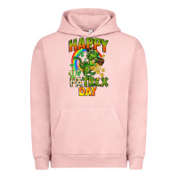 Pigment Salmon Happy St. Patrex Day Urban Hoodie - CowGirlArtShop