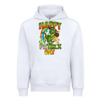 White Happy St. Patrex Day Urban Hoodie - CowGirlArtShop