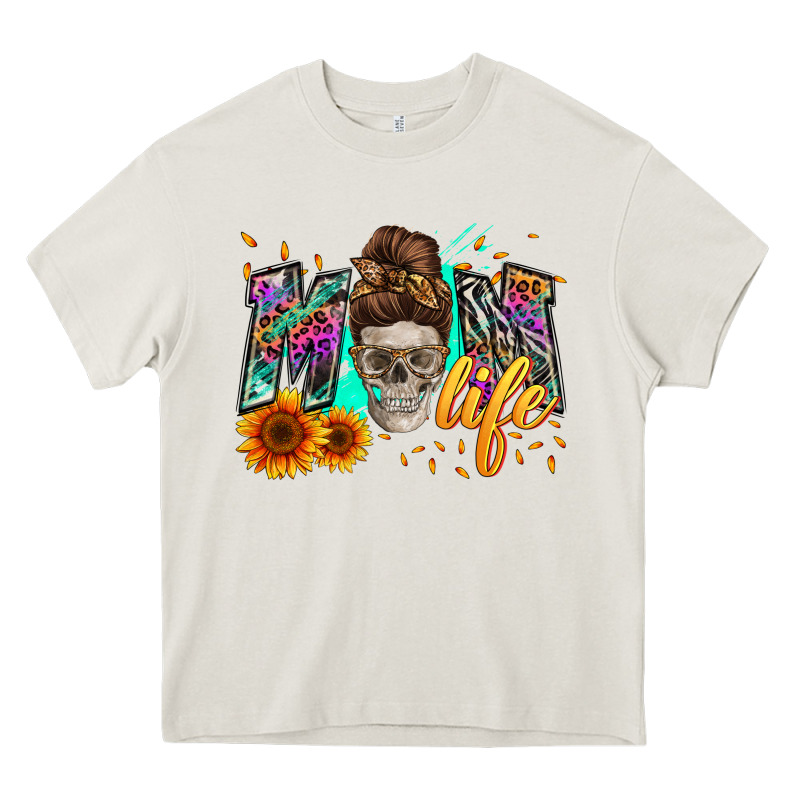 Mom Life With Skull Heavy Core Tee by Zillion Design Studio | Teevron