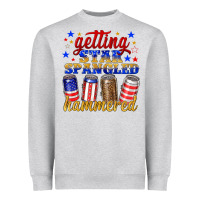 Heather Grey getting star spangled hammered Heavyweight Sweatshirt - NancyCooperArtShop