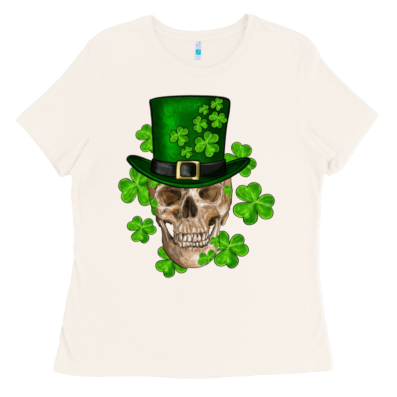 St. Patrick's Day Skull Ladies Tee by RanaPortraitStore | Teevron