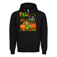 Black fall for jesus he never leaves Zipper Hoodie - MaliasSmallBusiness