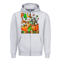 Heather Grey fall for jesus he never leaves Zipper Hoodie - MaliasSmallBusiness