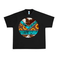 Black turquoise cowhide leopard sunflowers round Urban Heavy Tee - Artiststas
