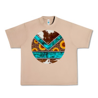 Burro turquoise cowhide leopard sunflowers round Urban Heavy Tee - Artiststas