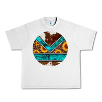 Lunar Rock turquoise cowhide leopard sunflowers round Urban Heavy Tee - Artiststas