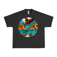 Pigment Black turquoise cowhide leopard sunflowers round Urban Heavy Tee - Artiststas
