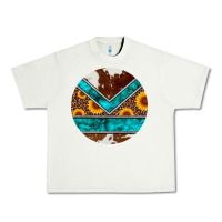 Pistachio turquoise cowhide leopard sunflowers round Urban Heavy Tee - Artiststas