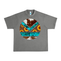 Tornado turquoise cowhide leopard sunflowers round Urban Heavy Tee - Artiststas