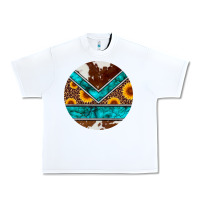 White turquoise cowhide leopard sunflowers round Urban Heavy Tee - Artiststas
