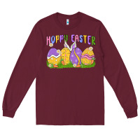 Burgundy hoppy easter Long Sleeve Tee - MaliasSmallBusiness