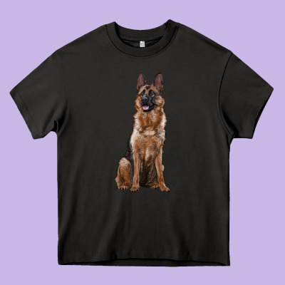 German Shepherd Heavy Core Tee Designed By Ranaportraitstore