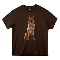 Chocolate Brown german shepherd Heavy Core Tee - RanaPortraitStore