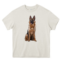 Cream german shepherd Heavy Core Tee - RanaPortraitStore