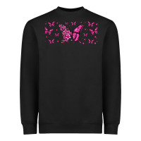 Black floral breast cancer butterfly Heavyweight Sweatshirt - Jasminsmagicworld