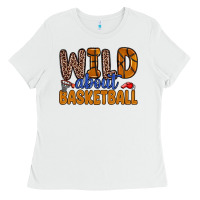 White wild about basketball Ladies Tee - Zillion Design Studio