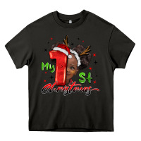 Asphalt my first christmas african girl Heavy Core Tee - BarkalooDesign