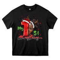 Black my first christmas african girl Heavy Core Tee - BarkalooDesign