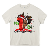 Cream my first christmas african girl Heavy Core Tee - BarkalooDesign