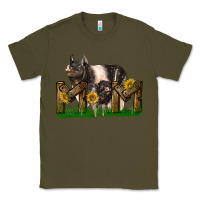 Army Green Western Mom With Hampshire Pig And Baby Pig Classic Tee - LillyAllenDesigns