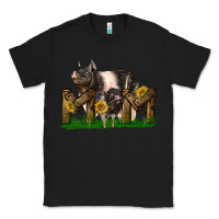 Black Western Mom With Hampshire Pig And Baby Pig Classic Tee - LillyAllenDesigns