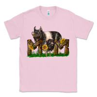Bubblegum Pink Western Mom With Hampshire Pig And Baby Pig Classic Tee - LillyAllenDesigns