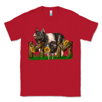 Red Western Mom With Hampshire Pig And Baby Pig Classic Tee - LillyAllenDesigns