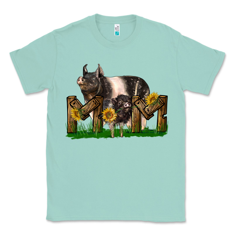 Western Mom With Hampshire Pig And Baby Pig Classic Tee by LillyAllenDesigns | Teevron